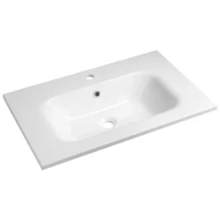 Afbeelding 1 Sapho Sidra Kunstmarmeren wastafel 71x46cm, wit