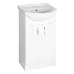 Afbeelding 1 Aqualine Simplex Eco 50 Wastafelonderkast inclusief wastafel 47x83,5x29cm