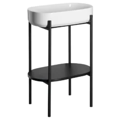 Afbeelding 1 Sapho Puno Zuil met de wastafel 55x86x36cm, zwart