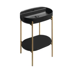 Afbeelding 1 Sapho Puno Zuil met de wastafel 60x86x39,6cm, mat goud