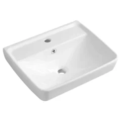 Afbeelding 1 Cerastyle Duru Keramische wastafel 50x40cm, wit