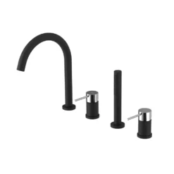 Afbeelding 1 Sapho Ultramix 4-gats badrandkraan, mat zwart/chroom