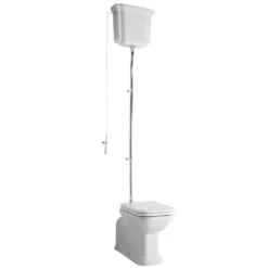 Afbeelding 1 Kerasan Waldorf Toiletpot met waterreservoir, S-sifon/P-sifon, wit-chroom