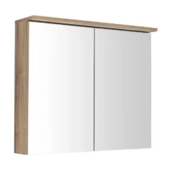 Afbeelding 1 Aqualine Kawa Strip Led Spiegelkast 80x70x22cm, eiken emporio