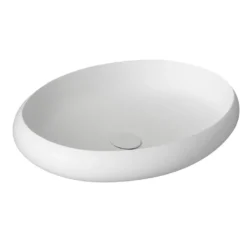 Afbeelding 1 Sapho Thin Opbouwwastafel, Rockstone 60x40cm, mat wit