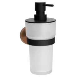 Afbeelding 1 Sapho Larissa Zeephouder 250ml, matglas, zwart/mat koper
