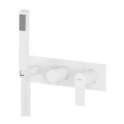 Afbeelding 1 Sapho Pax Inbouwmengkraan voor douche/bad inclusief handdouche, 3-weg, mat wit