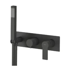 Afbeelding 1 Sapho Pax Inbouwmengkraan voor douche/bad inclusief handdouche, 3-weg, mat zwart