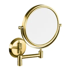 Afbeelding 1 Sapho Wandgemonteerde scheerspiegel, Ø14cm, dubbelzijdig, goud