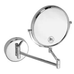 Afbeelding 1 Sapho X-Round Wandgemonteerde scheerspiegel, Ø20cm, dubbelzijdig, chroom