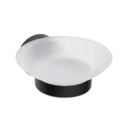 Afbeelding 1 Sapho X-Round Black Zeephouder, matglas, mat zwart
