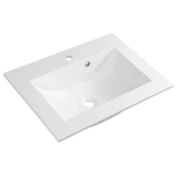 Afbeelding 1 Sapho Yukon Kunstmarmeren wastafel 60x45cm, wit