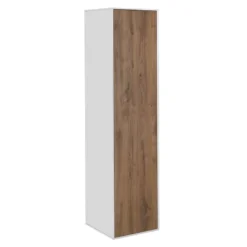 Afbeelding 1 Aqualine Zanya Hoge opbergkast 35x140x30cm, mat wit/eiken emporio