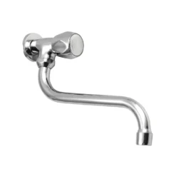 Afbeelding 1 Aqualine Wandgemonteerde koudwaterkraan 1/2´´, draaibare uitloop, chroom