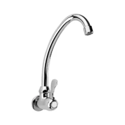 Afbeelding 1 Aqualine Wandgemonteerde koudwaterkraan 1/2", draaibare uitloop, chroom