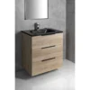 Afbeelding 10 Sapho Cirasa Wastafelonderkast 79,8x75x46cm, 3x lade, zilver eiken