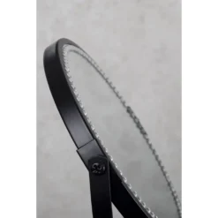 Afbeelding 2 Ridder Helene Staande scheerspiegel, dubbelzijdig, Ø17cm, met strassstenen, zwart