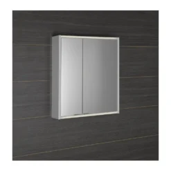 Afbeelding 2 Sapho Batu Spiegelkast 60x71x15cm, 2 LED-lampen, glanzend wit