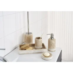 Afbeelding 2 Ridder Posh Vrijstaande toiletborstel, marmer, beige