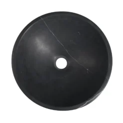 Afbeelding 2 Sapho Blok Natuurstenen waskom Ø40cm, zwart Marquin mat