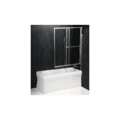 Afbeelding 2 Polysan Olbia Opklapbare badwand, (b) 123cm, zilver/helder glas