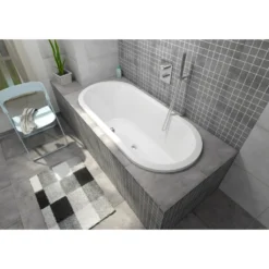 Afbeelding 2 Polysan Astra O ovaal bad 165x75x48cm, wit