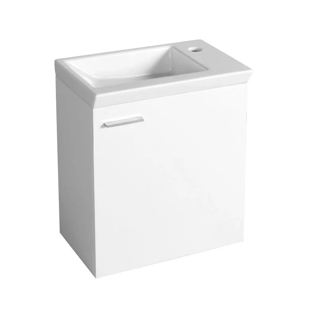 Aqualine Zoran Keramische meubelwastafel 45x27,5cm, wit 2 Afbeelding 2 Aqualine Zoran Keramische meubelwastafel 45x27,5cm, wit