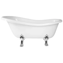 Afbeelding 2 Polysan Retro Vrijstaand bad 157x76,5x73cm, wit, chromen poten