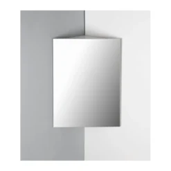 Afbeelding 2 Aqualine Zoja Hoek spiegel meubel 35x78x35cm, wit