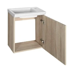Afbeelding 2 Aqualine Zoja Wastafelonderkast 44x50x25,3cm, eiken platina