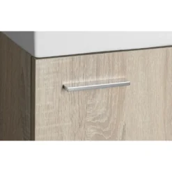 Afbeelding 2 Aqualine Zoja Kast met wastafel 40x22cm, platina eiken