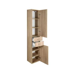 Afbeelding 2 Aqualine Zoja Hoge opbergkast 35x184x29cm, eiken platina
