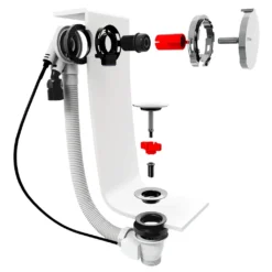 Afbeelding 2 Polysan Badafvoerset met vulfunctie, bowdenmechanisme, lengte 60cm, stop 7,2cm, chroom