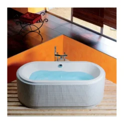Afbeelding 2 Polysan Viva O ovaal bad 185x80x47cm, wit