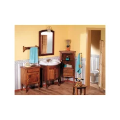 Afbeelding 2 Sapho Retro Wastafelonderkast 60x80x45cm, beuken