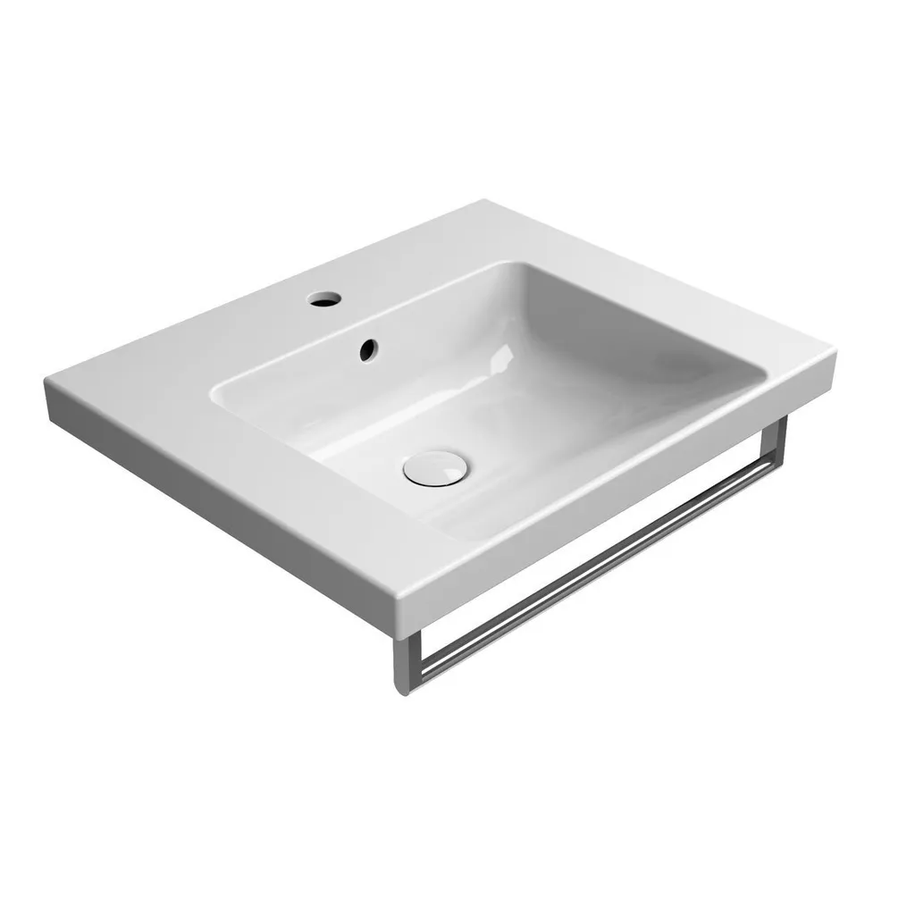 GSI Norm Keramische wastafel 60x50cm, wit ExtraGlaze 2 Afbeelding 2 GSI Norm Keramische wastafel 60x50cm, wit ExtraGlaze