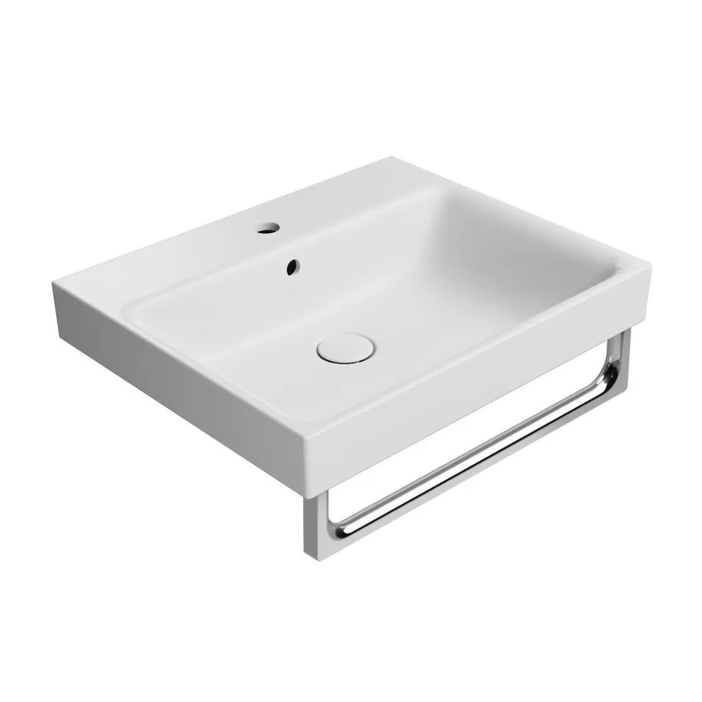 GSI Nubes Keramische wastafel 60x50cm, mat wit 2 Afbeelding 2 GSI Nubes Keramische wastafel 60x50cm, mat wit