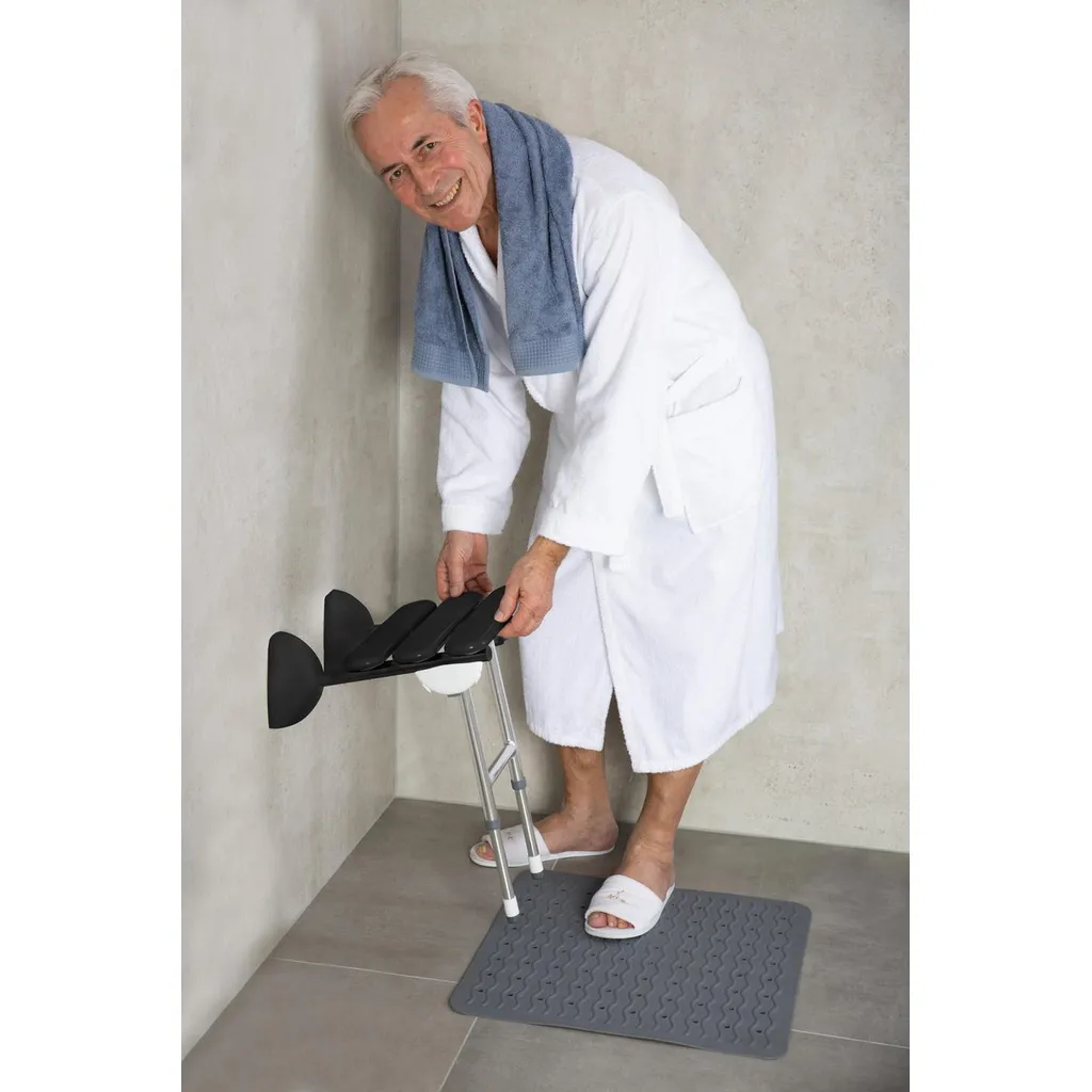 Ridder Handicap Opklapbaar douchezitje met steun 38x36cm zwart