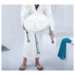 Afbeelding 2 Ridder Handicap Badkamerkruk, Ø45cm, wit