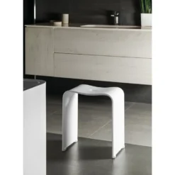 Afbeelding 2 Ridder Trendy Badkamerkruk 40x48x27,5cm, mat wit