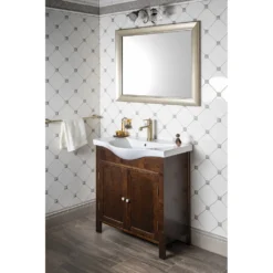 Afbeelding 2 Sapho Ambra Wastafelonderkast 85,5x82x34,5cm, gebeitst vuren