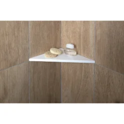 Afbeelding 2 Sapho Abeline Rockstone hoekplanchet 25x25cm, mat wit