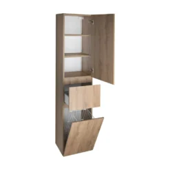 Afbeelding 2 Aqualine Altair Wastafelonderkast 40x184x31cm, rechts, eiken emporio