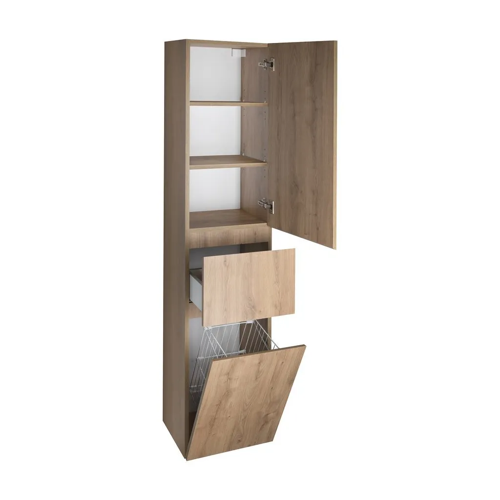 Aqualine Altair Wastafelonderkast 40x184x31cm, rechts, eiken emporio 2 Afbeelding 2 Aqualine Altair Wastafelonderkast 40x184x31cm, rechts, eiken emporio