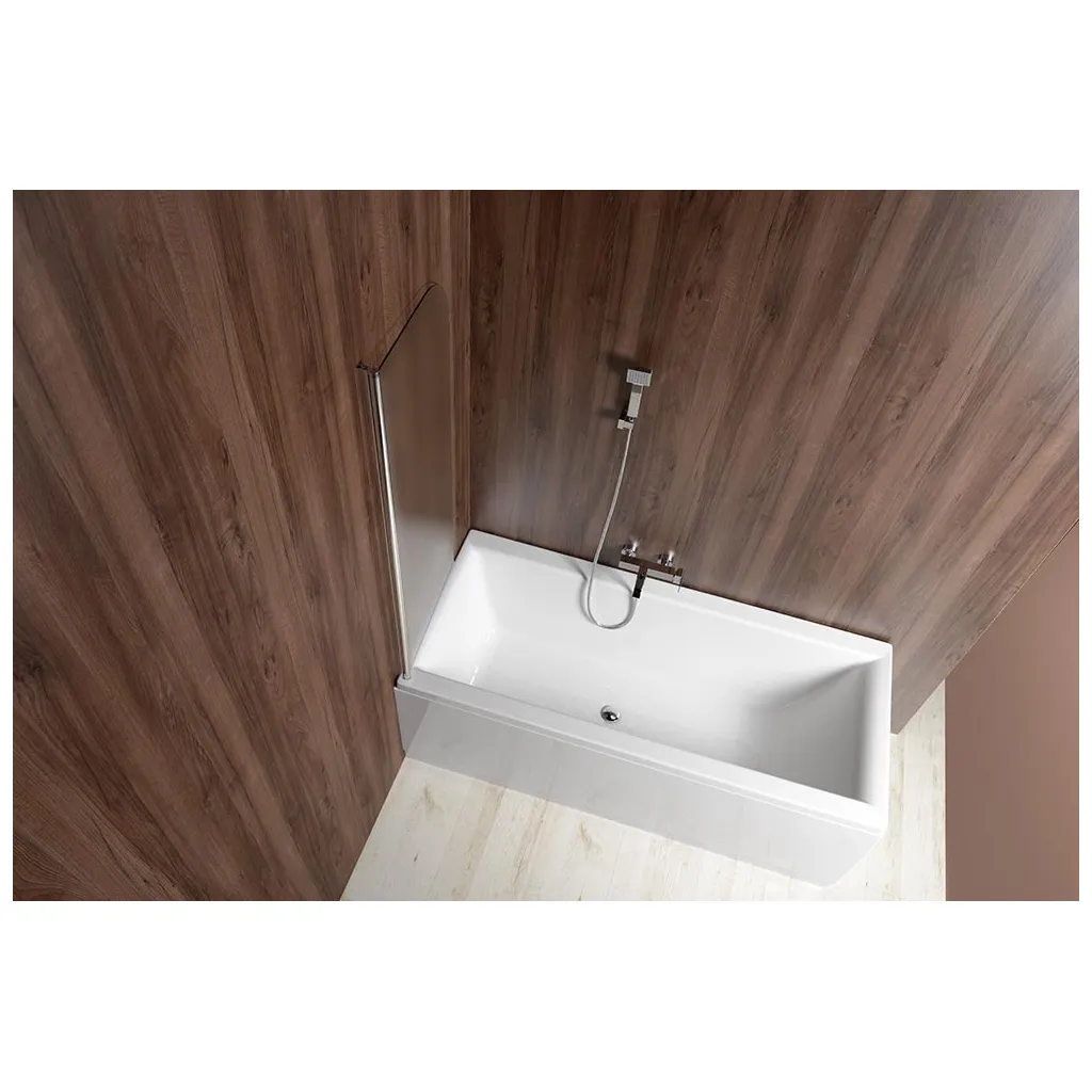 Aqualine Vilma Badwand 60x140cm, chroom/links/matglas 2 Afbeelding 2 Aqualine Vilma Badwand 60x140cm, chroom/links/matglas