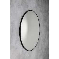 Afbeelding 2 Sapho Arowana Ronde spiegel met lijst Ø50cm, mat zwart