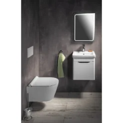 Afbeelding 2 Sapho Ella Wastafelonderkast 37,5x43x34cm, 1 deur, links, wit