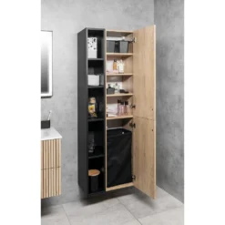 Afbeelding 2 Sapho Espace Kast 35x172x32cm, 2 deuren, links/rechts, eiken cuneo