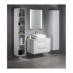 Afbeelding 2 Sapho Espace Opbergkast 35x172x32cm, 2 deuren, links/rechts/glanzend wit