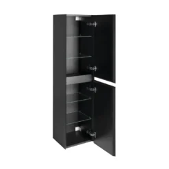 Afbeelding 2 Sapho Filena Opbergkast 35x140x30cm, mat zwart met strip